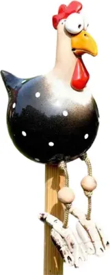 Produktbild von Keramik Huhn Garten Dekoration Harz Gartenpfahl Tier Figur Huhn Gartenpfahl Handgemachte Keramik Figur Gartendekoration Schwarz
