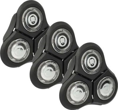 Produktbild von vhbw 3x Scherkopf Ersatz für Philips RQ11 für Rasierer Schwarz Silber