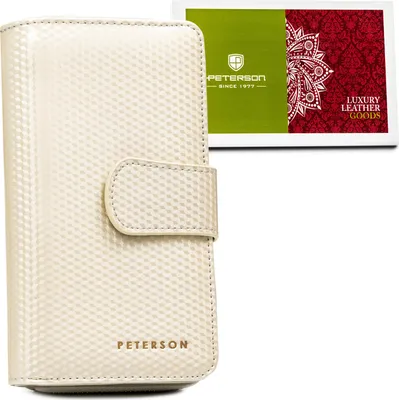 Obrázok produktu pre Peterson dámska peňaženka z prírodnej lakovanej kože béžová RFID 16,5 cm