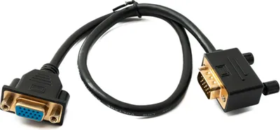 Produktbild von SYSTEM-S D Sub15 Kabel 50 cm HD VGA 15 Pin Stecker zu Buchse DB15 Winkel Left Angled