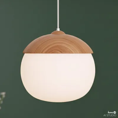 Produktbild von home24 Pendelleuchte - 1-flammig - Opalglas / Eisen