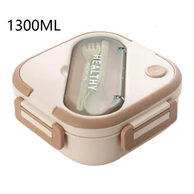Produktbild von 1300ml Lunchbox Bento Box Brotdose Erwachsene 1300ml mit 3 FäChern für Kinder inkl. Besteck Jausenbox für Mikrowellen Und SpüLmaschinen
