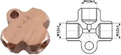 Zdjęcie produktu dla Złącze Trójnik M 12X1 Sf
