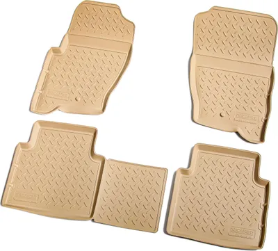 Zdjęcie produktu dla Gumowe dywaniki podłogowe do Range Rover Sport I | L320, LS | 2005-2013 | beżowe z obramowaniem