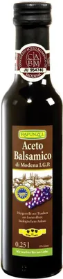 Produktbild von Rapunzel 1050475, Balsamico-Essig, 250 ml, Glasflasche, Salat, Weinessig*, Traubenmost* konzentriert, Traubenmost* gekocht *kontrolliert biologischer Anbau, Italien