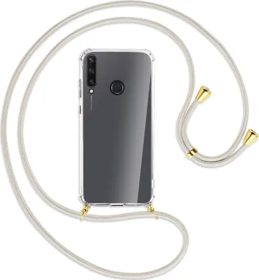 Produktbild von Handykette Backcover-Schutzhülle mit Band (Metall goldfarben) für Huawei Y6p - broken white