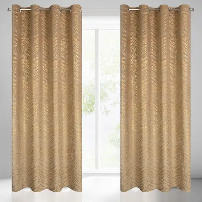Produktbild von Vorhang SARA dunkebeige gold 140x250 cm  Ösen Ösenvorhang