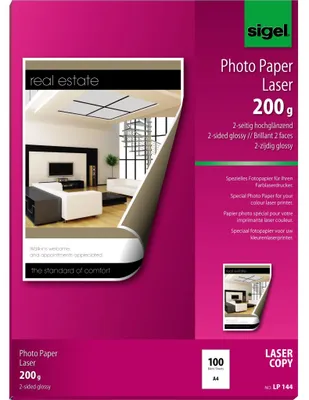 Obrázok produktu pre Sigel - Glänzend - A4 (210 x 297 mm) - 200 g/m² - 100 Blatt Fotopapier (LP144)