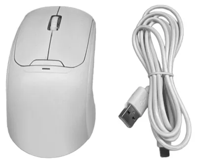 Zdjęcie produktu dla Bezprzewodowa mysz z czytnikiem linii papilarnych 2,4 GHz, Bluetooth, USB – 3 tryby pracy, 4 w 1: uwierzytelnianie tożsamości, szyfrowanie – mysz do pracy i gier, kolor mlecznobiały