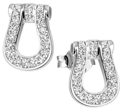 Produktbild von Paar Ohrstecker mit 38 Zirkonia weiß 925 Silber rhodiniert Ohrringe Ohrschmuck
