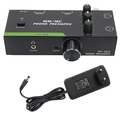 Obrázek produktu pro Předzesilovač pro gramofon, třípásmové nastavení, gramofon, zesilovač, podporuje MM a MC přenosky, XLR vstup, výstup, zástrčka typu EU