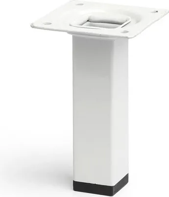 Image de Pied Acier Carré Blanc Rei Support Robuste Et Compact En Acier Blanc. - Rei