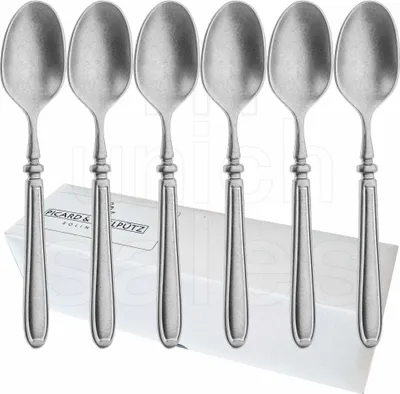 Produktbild von Picard & Wielpütz - 12 Kaffeelöffel - Serie Landhaus vintage matt - Edelstahl - mattiert - spülmaschinenfest, Size:6 Stück