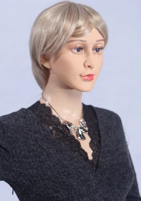 Produktbild von Eurotondisplay Perücke Wig kurz glatt D4 Haarteil Blond/Grau