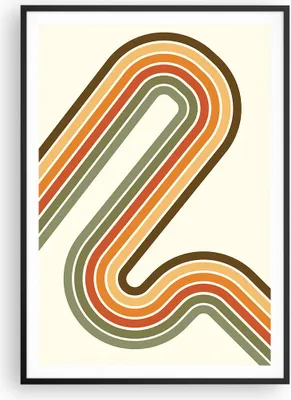 Produktbild von Gerahmtes Poster - Schwarzer Rahmen - Abstraktion Weg Gürtel - 70x100 cm - Wand Bild - Wanddeko - Wandbilder - Kunstposter - Wandposter - Bilderrahmen - Bilder - Kunstdruck - P2BPA70x100-4425