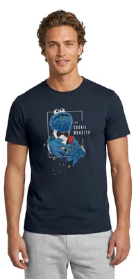 Produktbild von Spreadshirt Sesamstraße The Cookie Monster Männer T-Shirt, 3XL, Navy