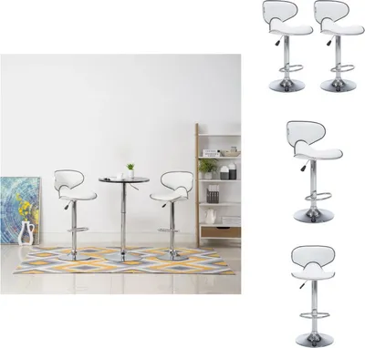 Produktbild von vidaXL Barhocker 2 Stk. Weiß Kunstleder -  Barhocker