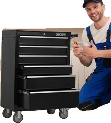 Obrázok produktu pre Vozík na náradie, dĺžka 615 mm, hĺbka 330 mm, výška 860 mm, 7 zásuviek, nosnosť 159 kg