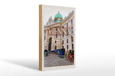 Produktbild von Holzschild Reise 20x30cm Wien Österreich Kirche Mosaik