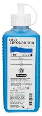 Zdjęcie produktu dla Farba do linorytu Schmincke aqua-LINOPRINT 250 ml - 440 Cyjan