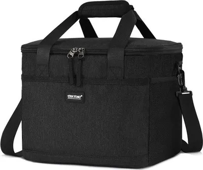Immagine prodotto di Zaino termico, per uomo e donna, pieghevole in un unico pezzo, zaino termico con cerniera per il lavoro, la scuola e gli spostamenti, 8,5 l / 15 l / 24 l, nero