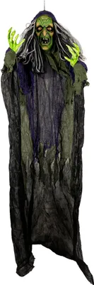 Produktbild von Hexe mit Schütteleffekt, Sound & Licht 182cm als Halloween Deko