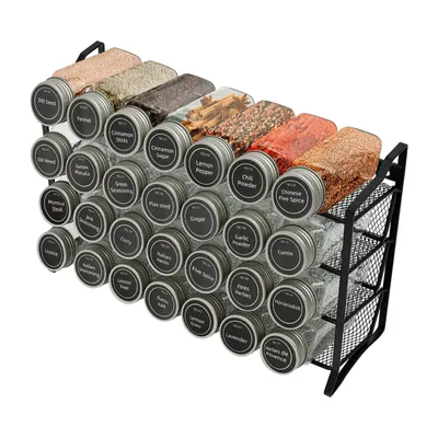 Produktbild von Gewürzregal-Organizer, Gewürz-Organizer mit 28 leeren Gewürz dosen, Spice-Rack-Organizer
