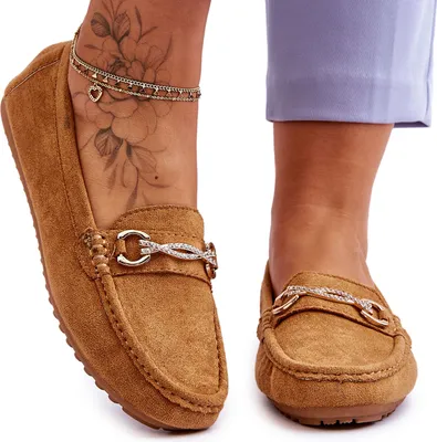 Produktbild von Klassische Wildleder-Loafer mit Verzierung Camel Amera 36