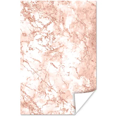 Produktbild von MuchoWow® Poster Marmor - Adern - Rosa 120x180 cm - Kunstposter