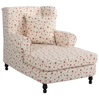 Produktbild von Max Winzer Big-Sessel inkl. 2x Zierkissen 55x55cm + 40x40cm Mareille - Flachgewebe geblümt beige - Maße: 103 x 149 x 103 cm