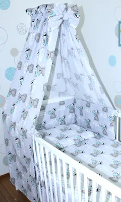 Produktbild von Vollstoff Himmel für Baby Bett Vollstoffhimmel Betthimmel - 34. Boy Bärchen