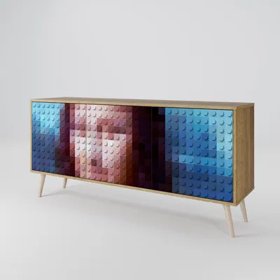 Immagine prodotto di Spacerebels cassettiera a 3 ante - credenza cassettiera - credenza alta - mobile armadio - soggiorno camera da letto - 57,5×164,5×42 (HxLxP)