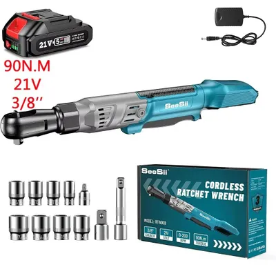 Produktbild von Elektrischer Ratschenschlüssel - Akkubetrieben - 1 cm Vierkantantrieb - 90 Nm - 21 V - 1 x 2,0-Ah-Akku - Für Autoreparaturen