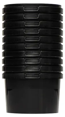 Immagine prodotto di Secchio BenBow con coperchio 0,5L x10 nero - sicuro per gli alimenti, robusto, ermetico, a prova di perdite, inodore - secchio in plastica con manico - vuoto
