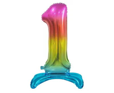 Immagine prodotto di Palloncino in foil con il numero 1 colorato, 74 cm