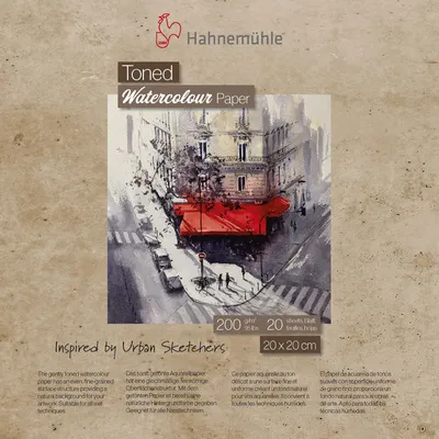 Produktbild von HAHNEMÜHLE 10625312 Skizzenblock - 20 x 20 cm, 200 g/qm, beige, 20 Blatt