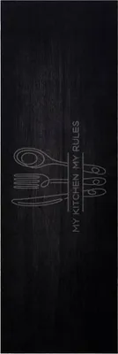 Zdjęcie produktu dla vidaXL Dywan kuchenny Czarny 180 x 60 cm Aksamit