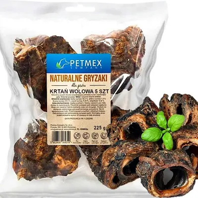Image de Delikatess, friandise naturelle à mâcher pour chiens, larynx de bœuf Petmex, 5 pièces.