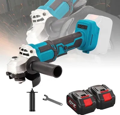 Zdjęcie produktu dla Szlifierka kątowa akumulatorowa - 125 mm, bezszczotkowa - 21V, 1000W - 3 tryby pracy - 13 000 obr./min - zestaw z 2 akumulatorami