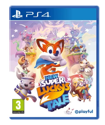 The image shows the front cover of the video game 'New Super Lucky's Tale' for PlayStation 4.