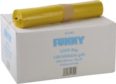 Produktbild von Funny Müllsäcke, gelb, 120 Liter, 10 Rollen, AG-883
