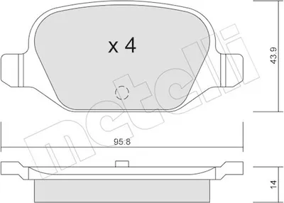Produktbild von METELLI Bremsbeläge Satz Hinten Bremsklötze für FIAT PANDA (169) 22-0324-0