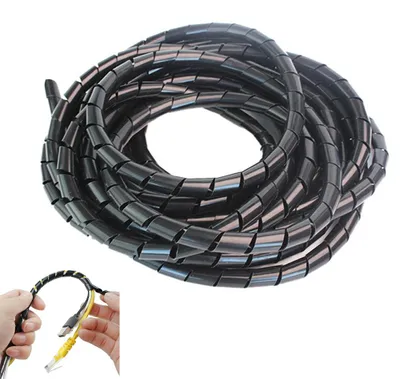 Produktbild von Spiralkabelschlauch – 2 x 250 cm – Flexibler Kabelkanal – Kabelschutz & Kabelmanagement – Zuschneidbar – Kabelorganizer für Schreibtisch, Büro&Zuhause