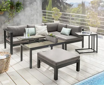 Zdjęcie produktu dla Zestaw wypoczynkowy Destiny ARENAL, stół 100x60x49/56cm, stolik boczny 60x35x58cm