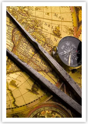 Produktbild von Poster - Poster ohne Rahmen - Kompass Abenteuer Reisen - 70x100 cm - Wand Bild - Wanddeko - Wandbilder - Kunstposter - Wandposter - Bilder - Kunstdruck - Wanddekoration - Wandbild - P2XPA70x100-0146