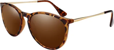 Image de Lunettes de soleil LINVO Femmes Polarisées Vintage Rétro Rondes Protection UV400