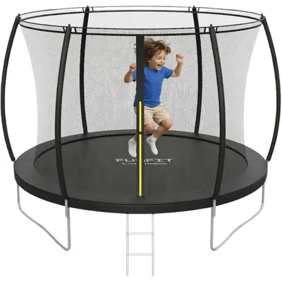 Zdjęcie produktu dla Trampolina ogrodowa dla dzieci 10FT 312cm FUNFIT z siatką wewnętrzną z drabinką