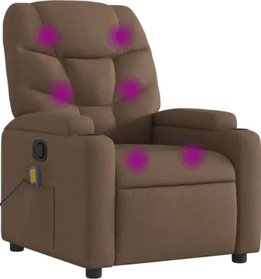 Image de vidaXL Fauteuil de massage Marron Tissu