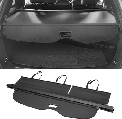 Produktbild von Kofferraum ausziehbare Laderaumabdeckung für Jeep Grand Cherokee 2011-2021 Heckklappenregal Gepäcksicherheitsschutzschirm, Leinwand, Schwarz Carbonfaser