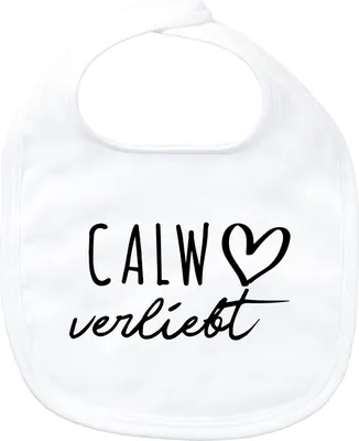 Produktbild von Huuraa Baby Lätzchen Calw verliebt White Klettverschluss  Baumwolle Latz Geschenkidee